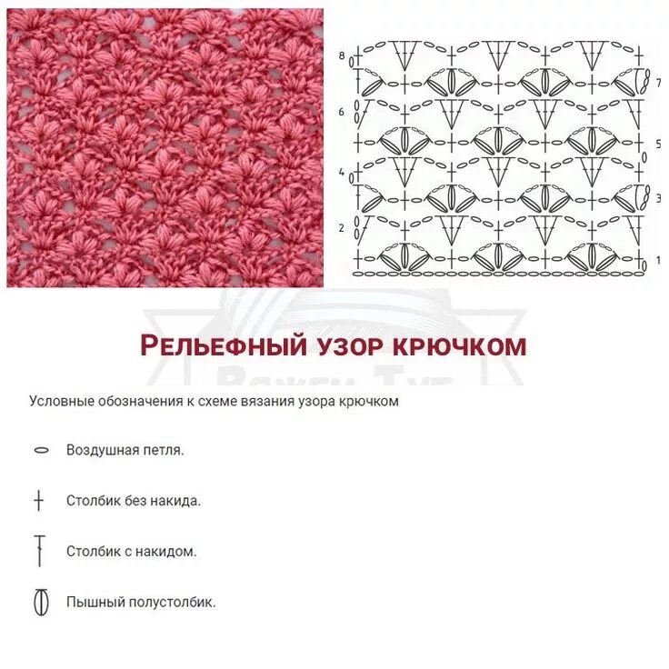 Плотное вязание крючком схемы и описание Популярные за весну узоры крючком - Вяжем тут Узоры, Крючки, Цветочный мотив