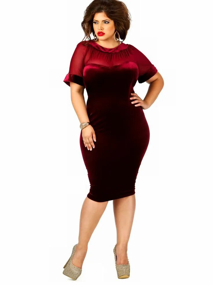 Плотные платья фото "Sybel" Velvet Sweetheart Dress Estilos para tallas grandes, Vestido para gordit