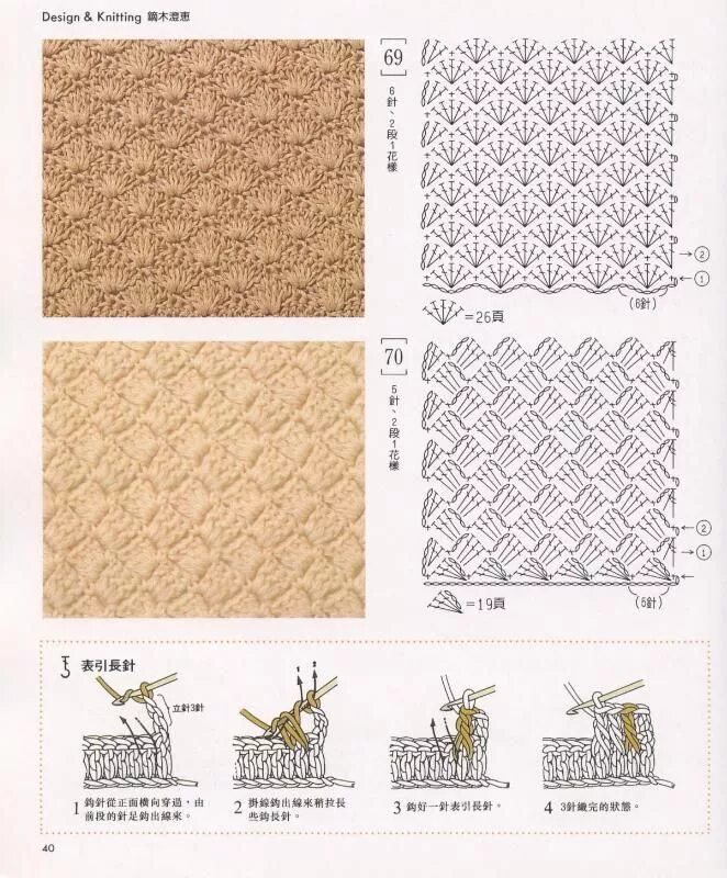Плотные узоры крючком со схемами и описанием Irina: Crochet Stitches Gallery Способы вязания крючком, Виды петель для вязания