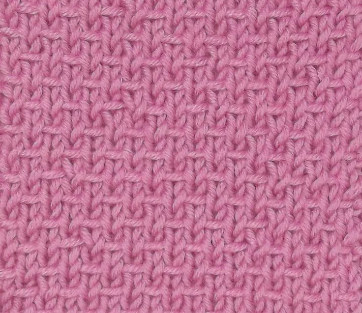 Плотный узор спицами схема Woven Stitch, found in the Bobbles & Slip Stitches category is reversible as wel
