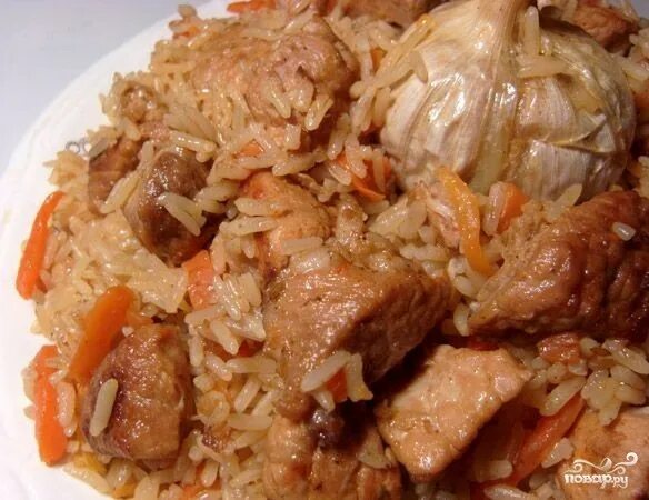 Плов из свинины фото Плов со свининой - пошаговый рецепт с фото на Повар.ру