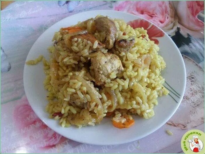 Плов на сковороде со свининой фото Простой рецепт плова со свининой