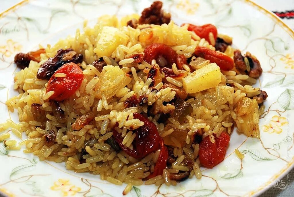 Плов с фруктами рецепт с фото пошагово Сладкий плов с изюмом и курагой - пошаговый рецепт с фото на Повар.ру
