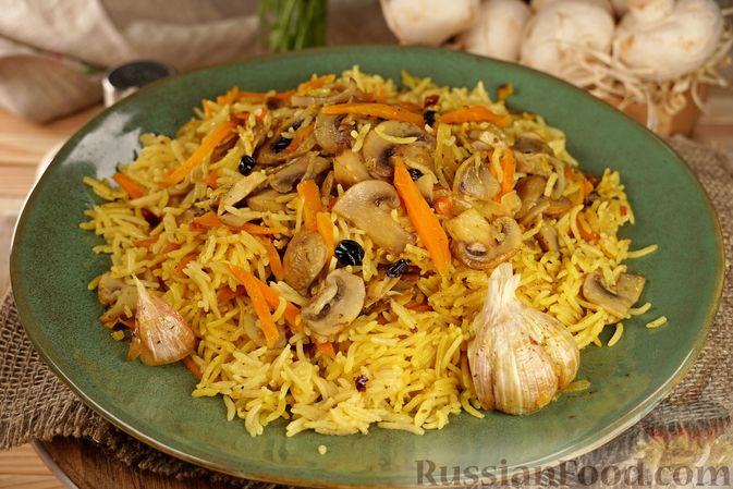 Плов с грибами фото Грибные, Пост, Плов, Рис с овощами, рецепты с фото на RussianFood.com: 10 рецепт