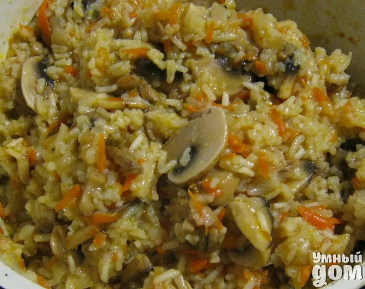 Плов с грибами фото Постный плов с грибами шампиньонами - CoffeePapa.ru