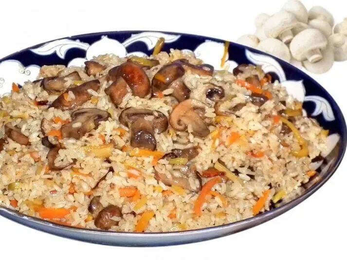 Плов с грибами фото Постный грибной плов: вкусно, сытно и ароматно Кулинарные записки обо всём Дзен