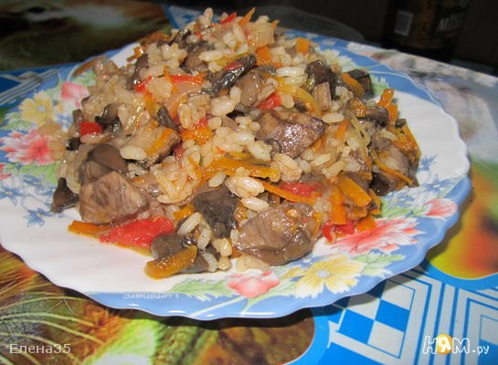 Плов с грибами рецепт фото пошагово Грибной плов Рецепт http://nyam.ru/recipes/vtorye-blyuda-garniry/gribnye-blyuda/