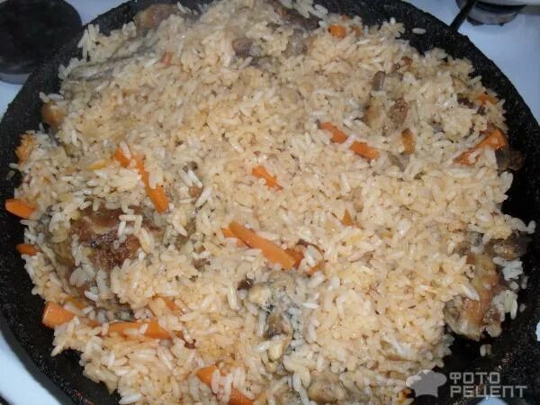 Плов с курицей на сковороде фото Рецепт: Плов с курицей по быстрому
