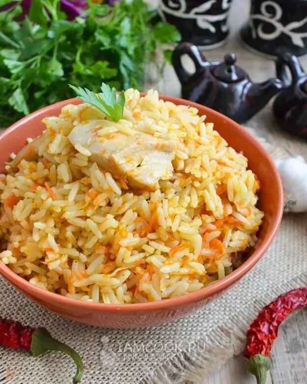 Плов с курицей пошаговый с фото Рассыпчатый плов с курицей - рецепт с фото Рецепты еды, Питание, Еда