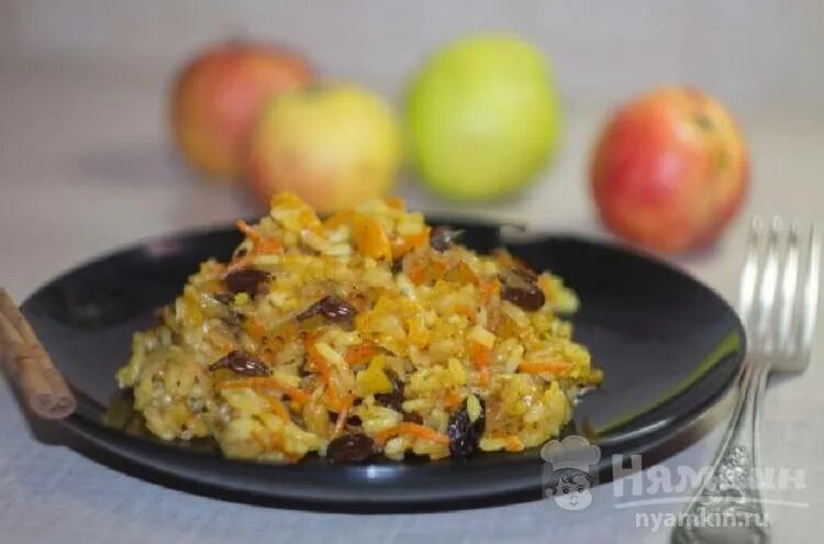 Плов с яблоками рецепт с фото пошагово Сладкий плов с изюмом и курагой рецепт пошаговый с фото - Nyamkin.RU