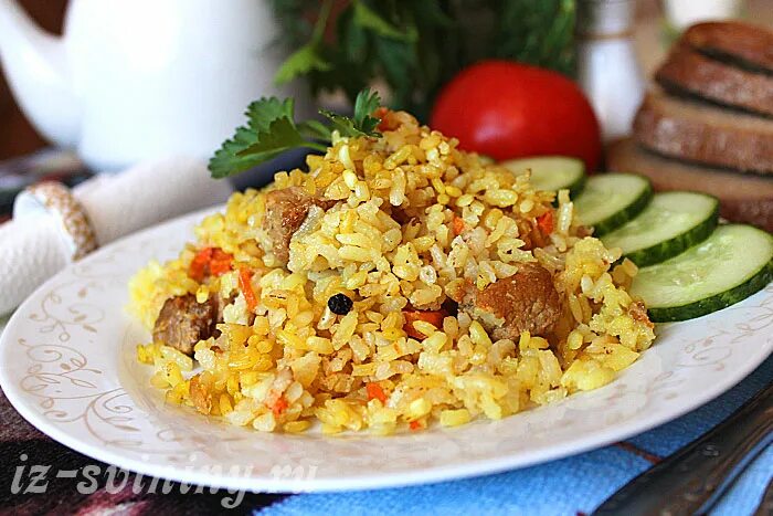 Плов со свининой фото Плов с курицей и свининой