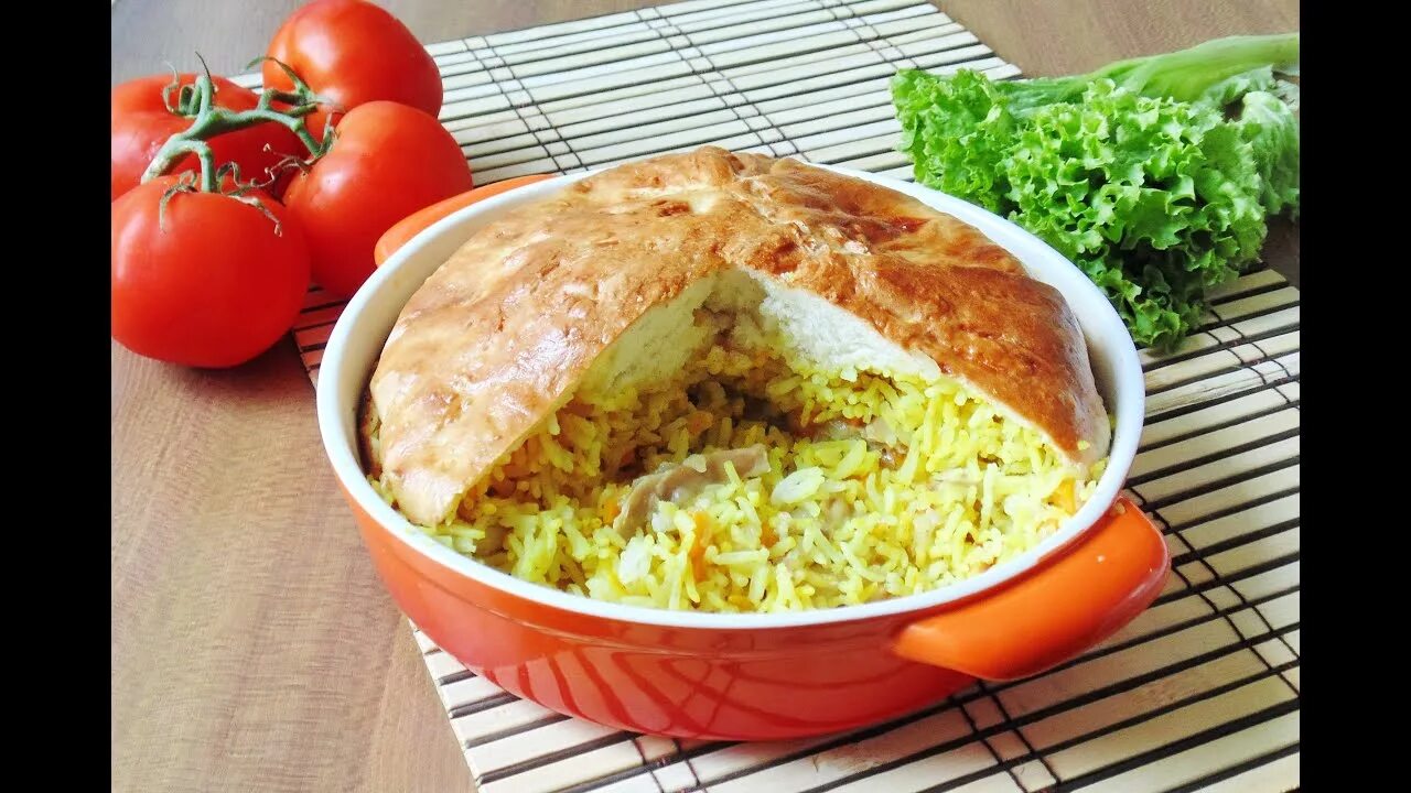 Плов в духовке пошаговый фото рецепт Вкусный плов в духовке и в бочонке из теста - YouTube
