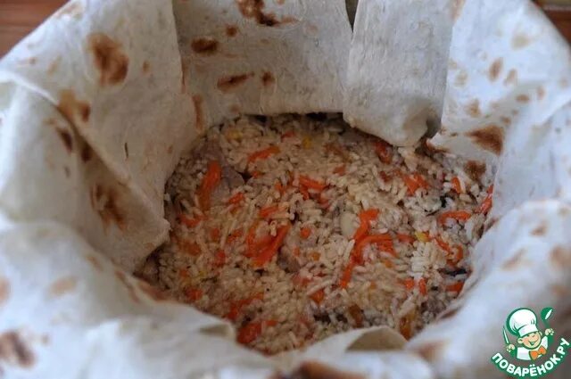 Плов в лаваше в духовке фото Шах-плов по-русски в мультиварке - кулинарный рецепт