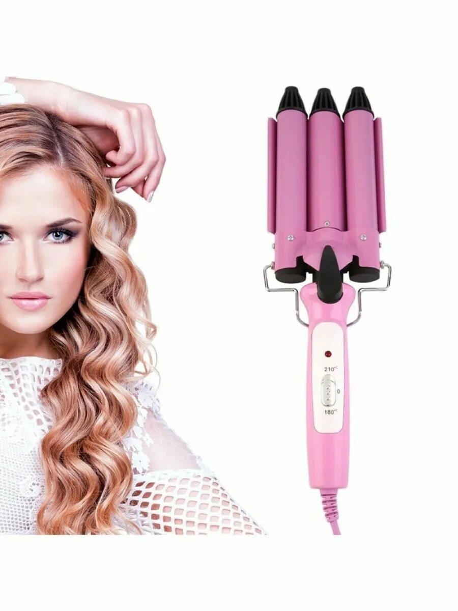Плойка фото причесок Плойка для завивки укладки волос тройная 22 мм Tongs for laying 45593686 купить 