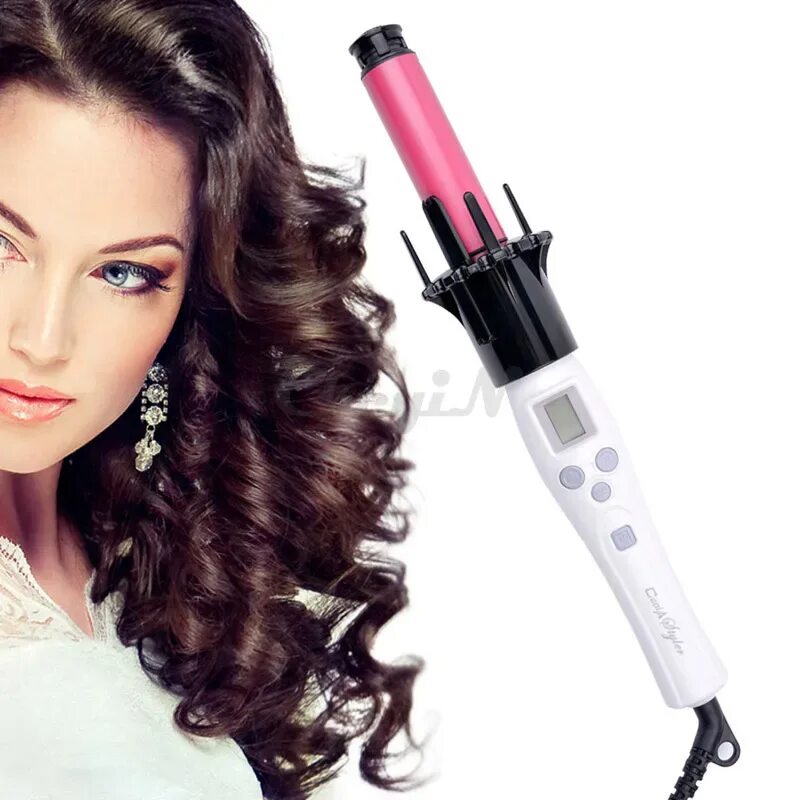 Плойка ремонт своими руками Pro Automatic Hair Curling Iron 2 in 1 Big Wave Small Wave Nanometer LCD Titaniu