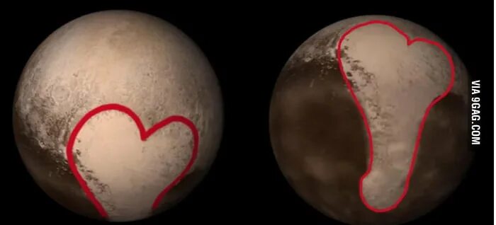 Плутон сердце фото So much for pluto's "heart". - 9GAG