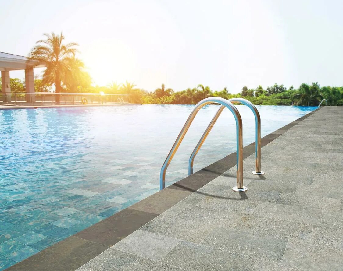 Пляж бассейн фото Savoia Ocean Bahia Green R11 15x15 плитка купить в Санкт-Петербурге
