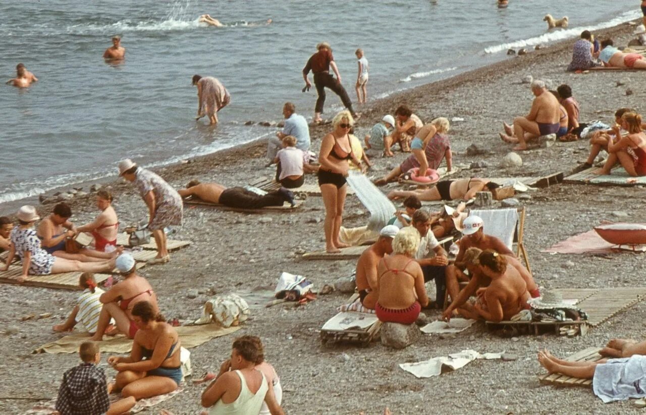 Пляж фото 1970 Ялта 1972 г