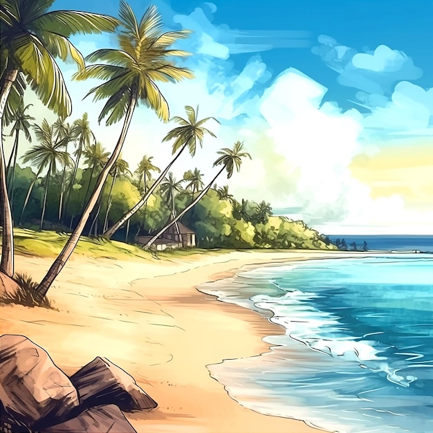 Пляж фото рисунок Victorian Beach House Drawing