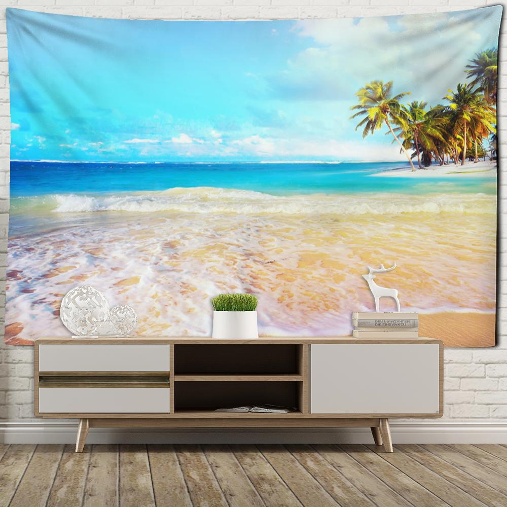 Пляж фото рисунок Sailing Seascape Tapestry Wall Mount Bohemian Tapiz Psychedelic Art Aesthetics R