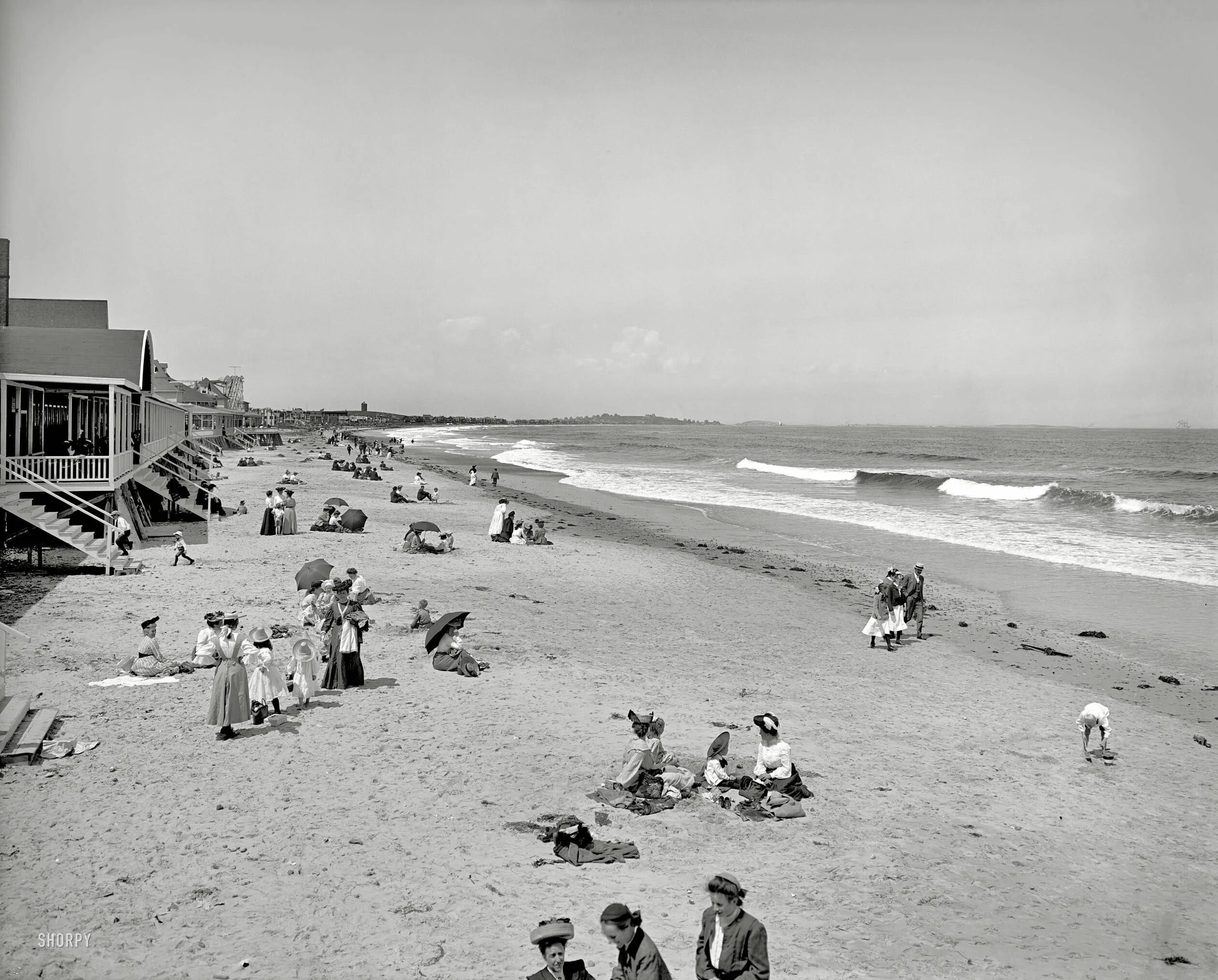 Пляж фото старых Beach in 1910. Beach, Shorpy historical photos, Beach life