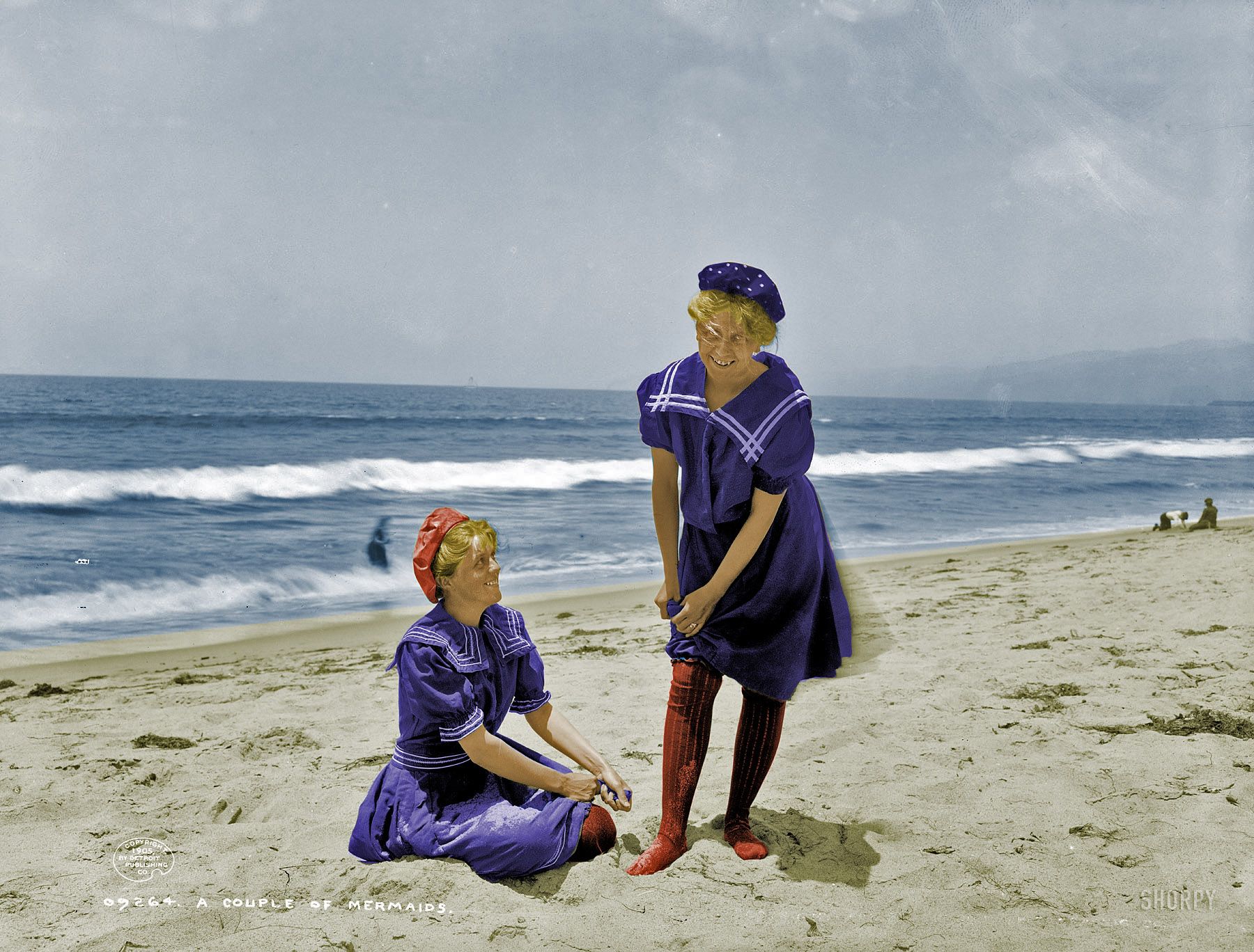 Пляж фото старых Beached (colorized): 1905 high-resolution photo Shorpy historical photos, Vintag
