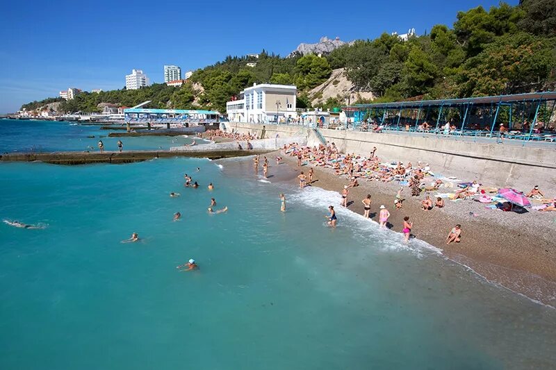 Пляж гаспра крым фото Фото Санаторий Родина (бывш. Украина), Гаспра, Южный берег Крыма