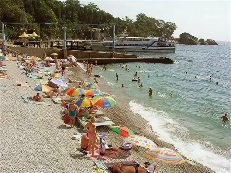 Пляж горное солнце алупка фото Пляж пансионата "Горное солнце" - Алупка