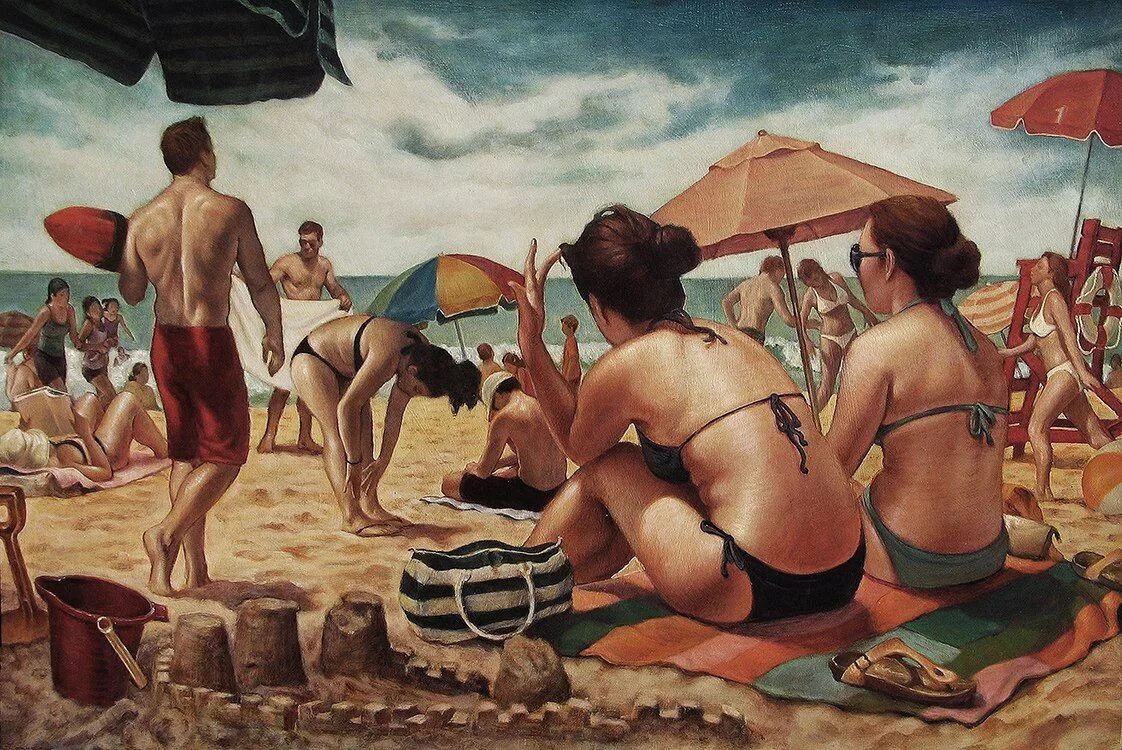 Пляж истории фото DANNY GALIEOTE Swimming pool art, Pool art, Seaside paintings