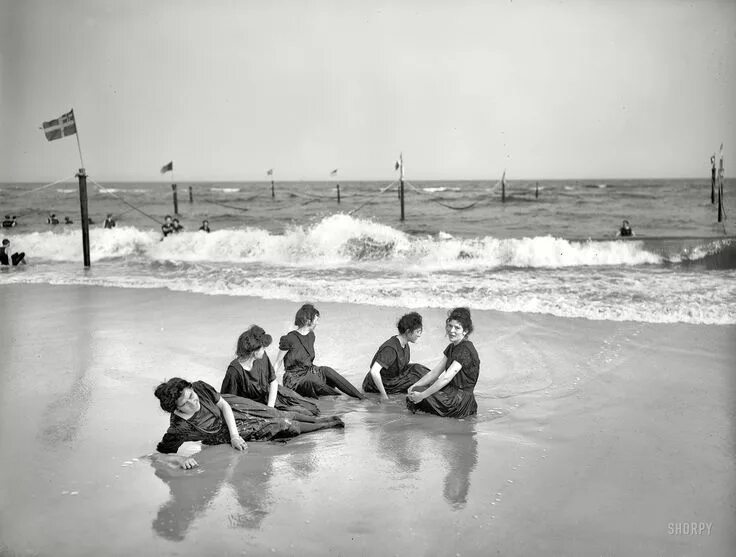 Пляж истории фото 20 Vintage Pictures of Atlantic City Beach in the 1900s Old photos, Bathing beau