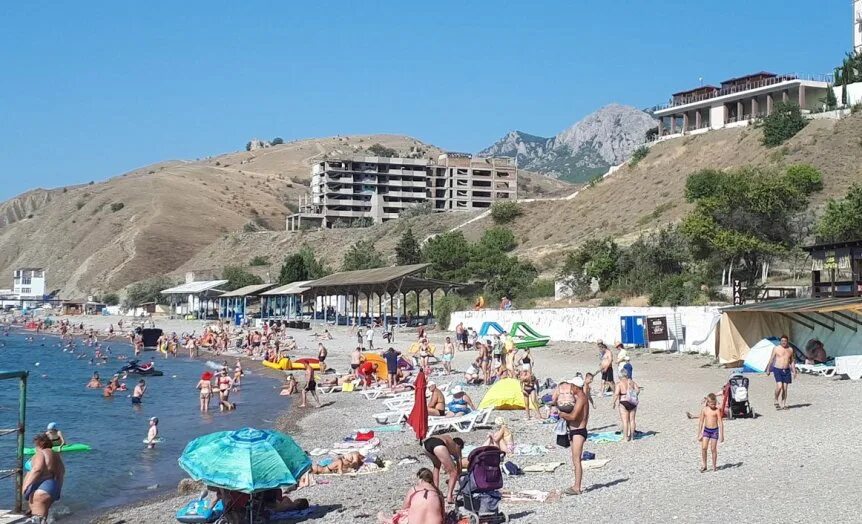 Пляж курортное крым фото Пляж поселка курортное