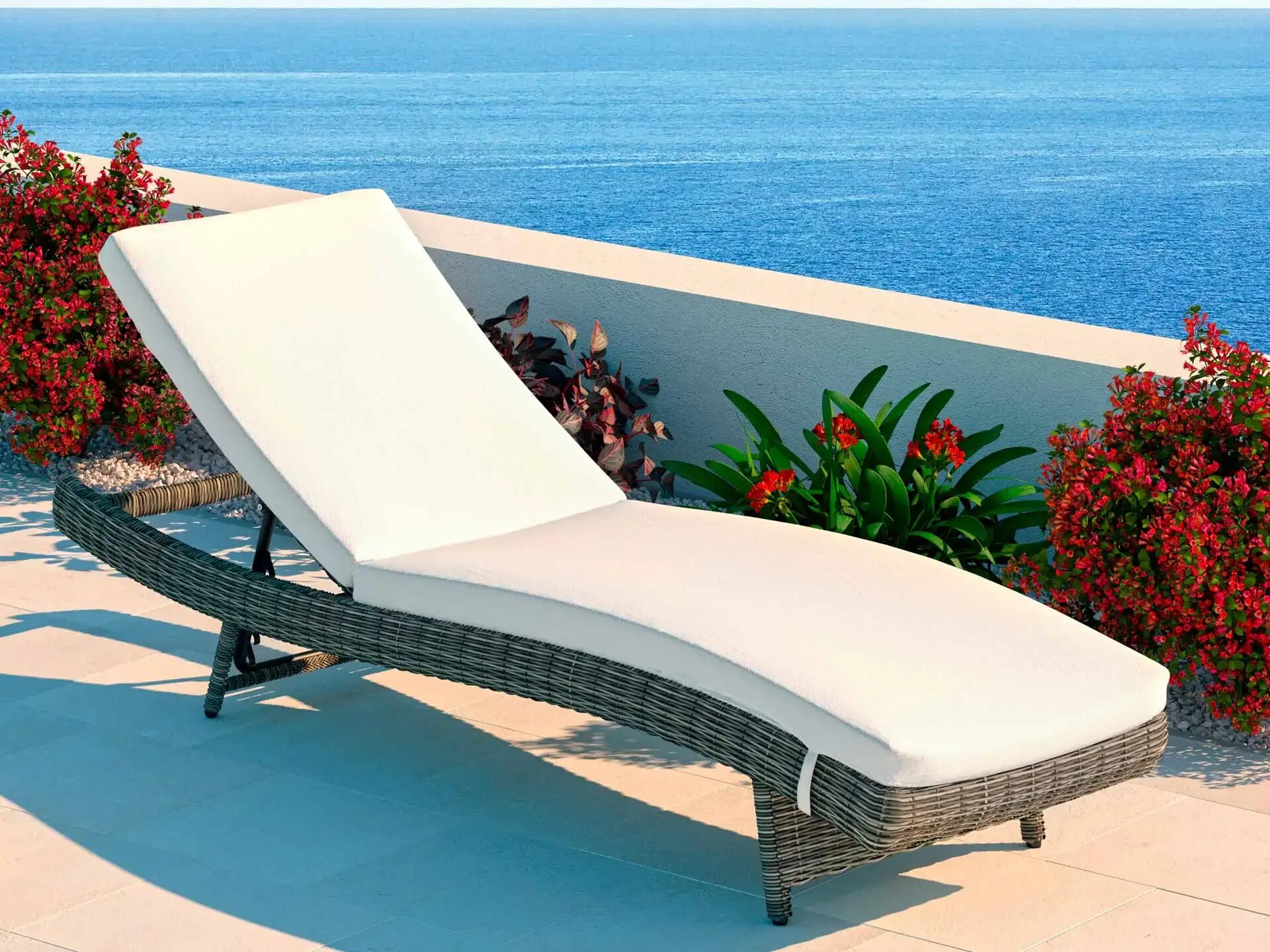 Пляж лежак фото Economic Double Seat Patio Sunbed Chaise Loungers With Fabric Cushion - Buy 塑 料 
