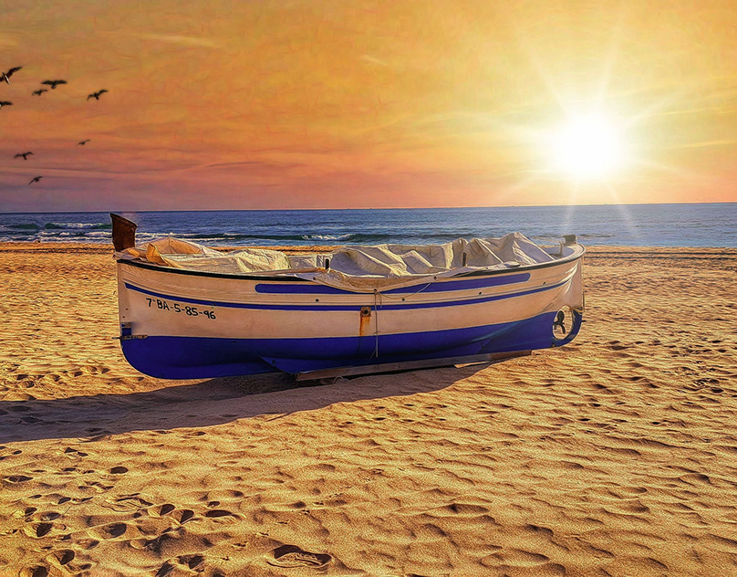 Пляж лодка фото Torredembarra - platja ( barca) - Tarragonès on Behance