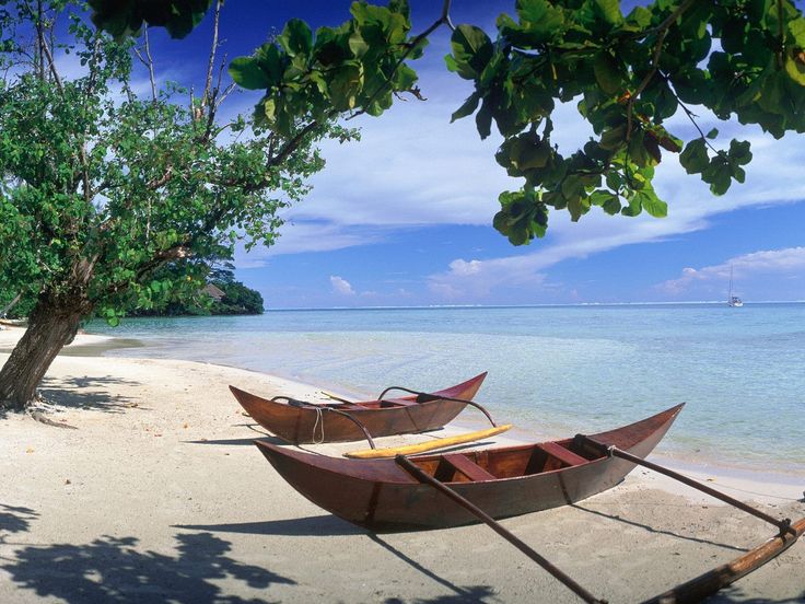Пляж лодка фото Tahiti Island in French Polynesia A Fishing Boat in Beach HD Photo HD Wallpapers