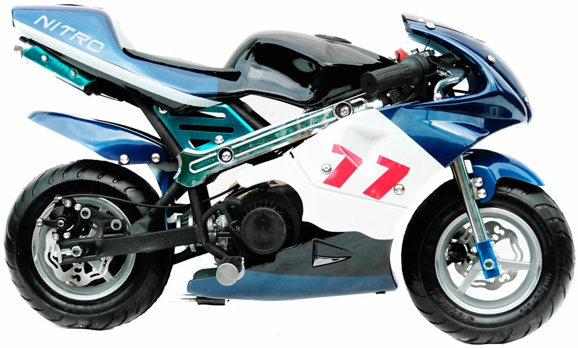 Пляж мини фото Минибайк Nitro Pocketbike PS77 Flame Минимотоцикл для детей от 3 лет