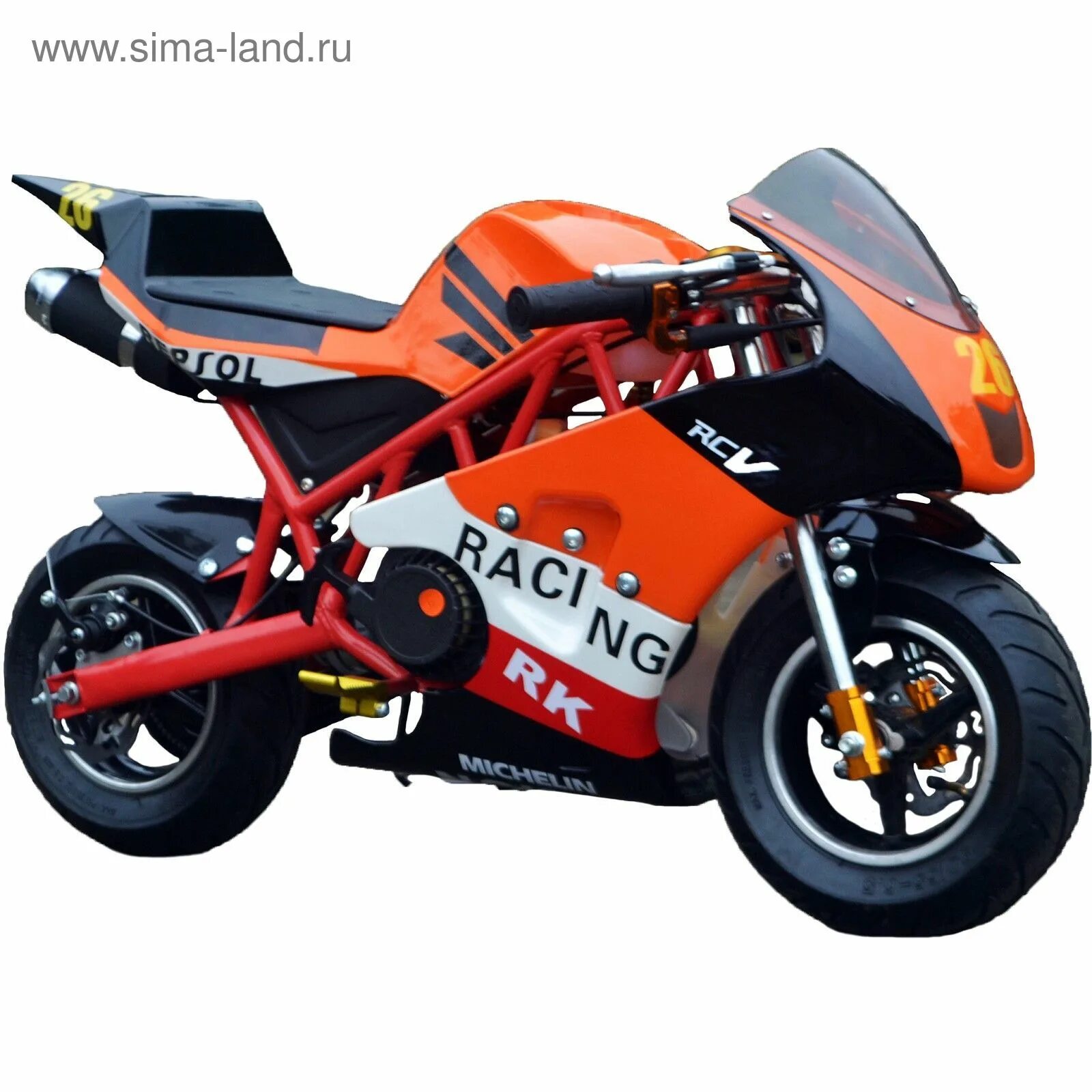 Пляж мини фото Минимото MOTAX 50 сс в стиле Ducati, оранжевый купить по недорогим ценам в Интер