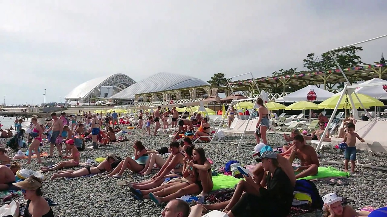 Пляж олимпийский адлер фото Адлер. Пляж у Олимпийского парка. 28 июня. - YouTube
