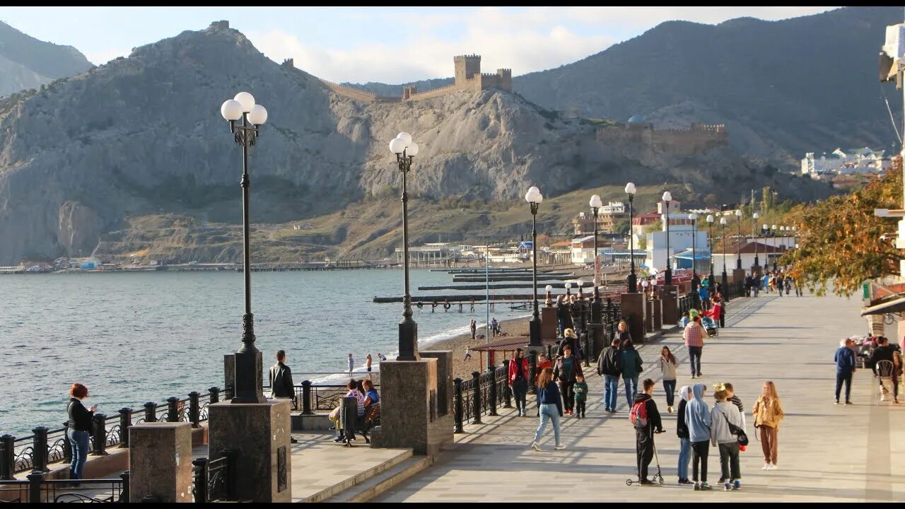 Пляж республика крым судак набережная улица фото Ноябрь в городе Судак. Курортная набережная. 2020 - YouTube