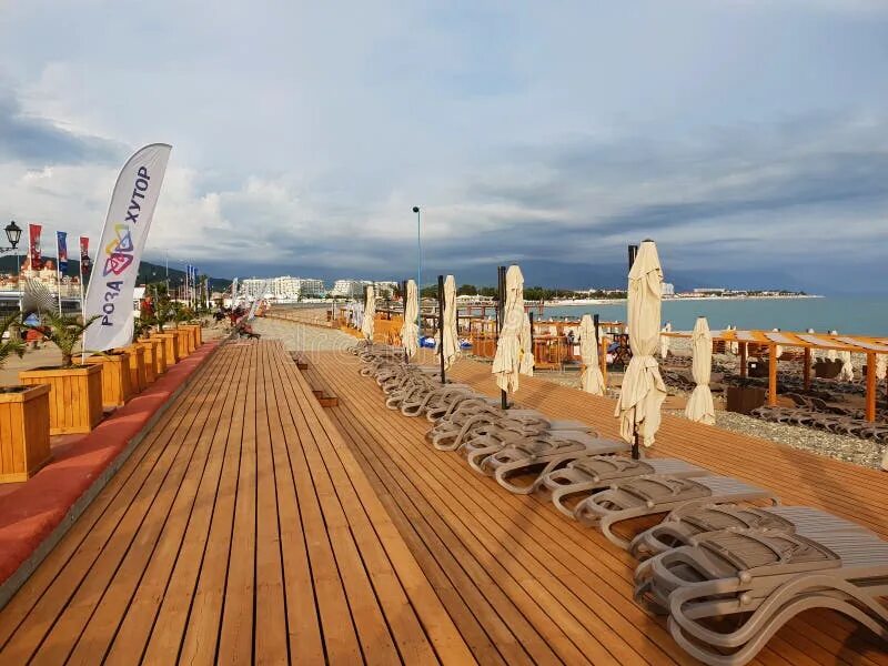 Пляж роза хутор адлер фото Sochi, Russia - May 31. 2018. Rosa Khutor - the Beach on the Black Sea Coast in 