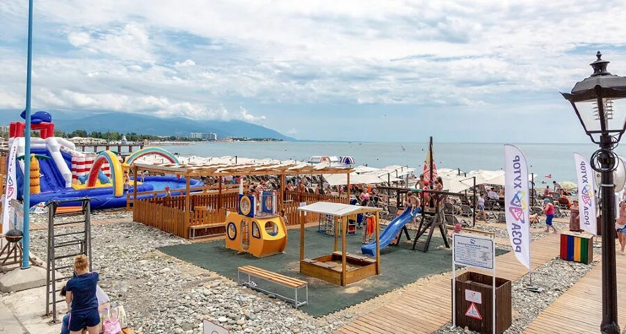 Пляж роза хутор адлер фото Пляж "Роза Хутор" в Адлере (Имеретинка) - цены 2024, трансфер