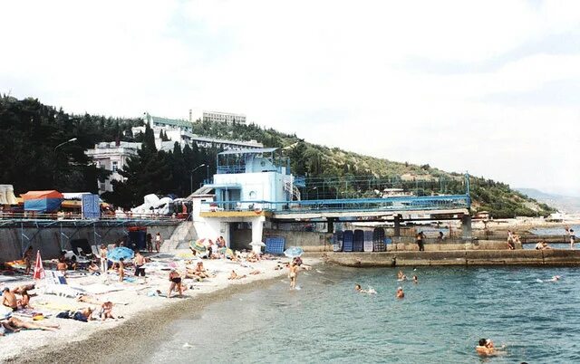Пляж санатория алушта фото Алушта, пляж санатория "Рабочий уголок", 2003 photofile.ru. Flickr