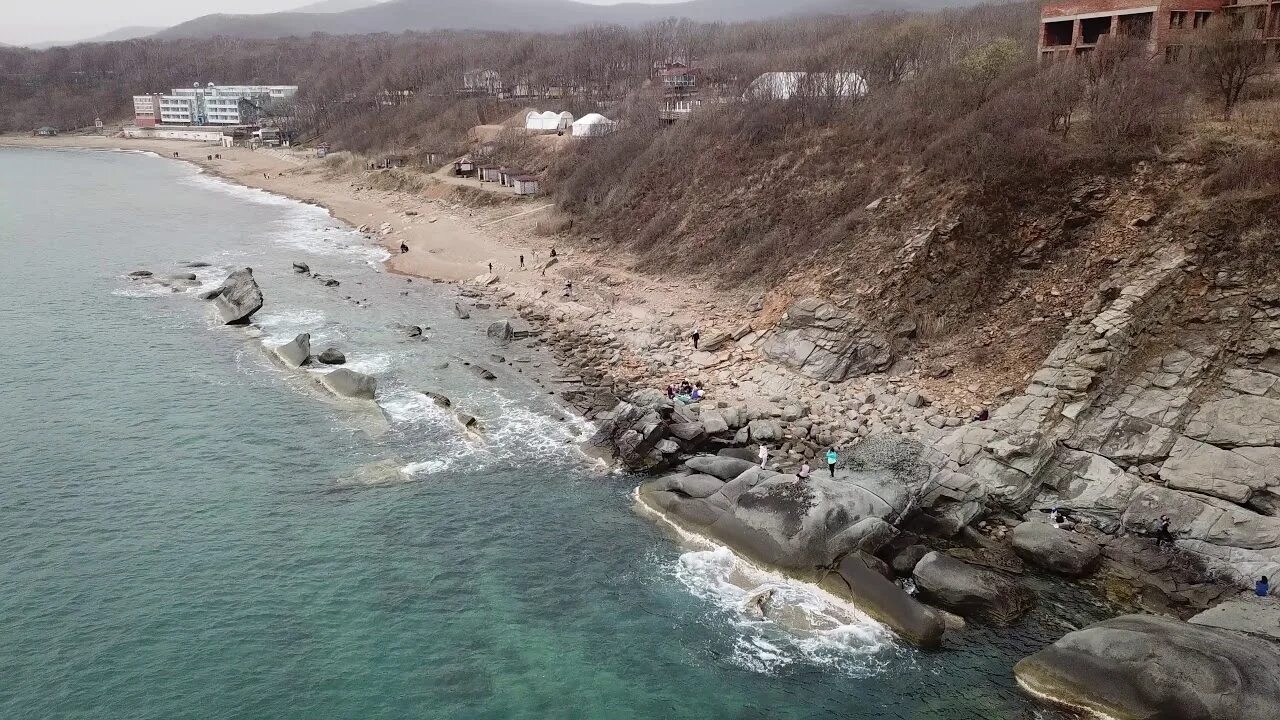 Пляж солнечный владивосток фото Пляж базы отдыха Жемчужина в бухте Солнечная, Владивосток 4К 2160р - YouTube