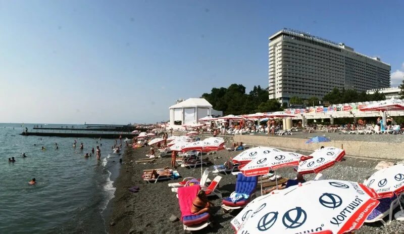 Пляж жемчужина сочи фото Пляж гостиницы "Жемчужина"