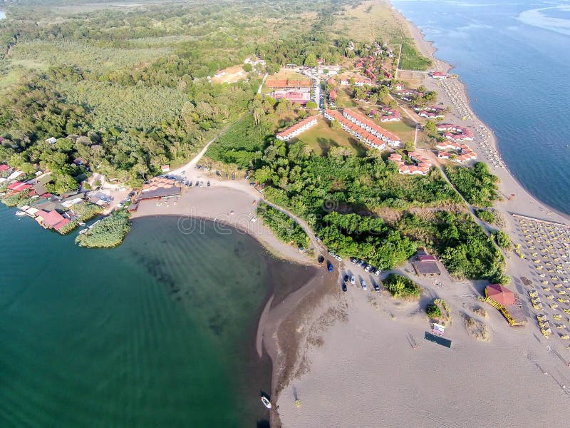 Пляжи ада бояна фото Aerial View of the River Bojana and the Ada Bojana Island, Monte Stock Image - I