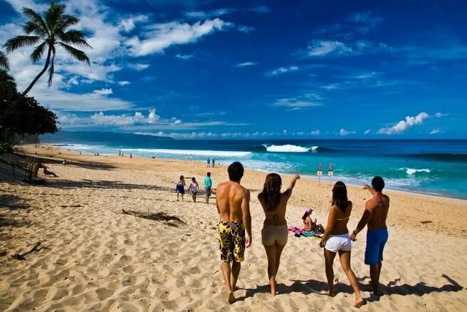 Пляжи фото отдыхающих North Shore, Oahu The beaches of Oahu's legendary North Shore are world-famous f