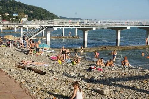 Пляжи хосты фото Panorama: Пляж Хоста МВД, beach, Sochi, Khosta Residential District, Zheleznodor