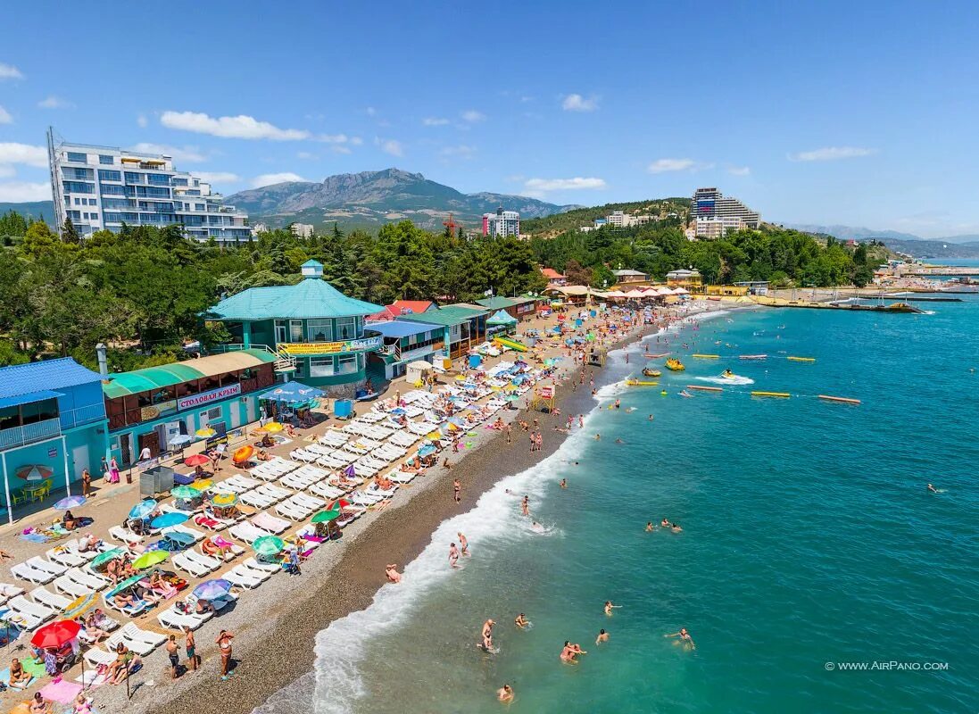 Пляжи крыма алушта фото Alushta public beach Photogallery Crimea 360 ° Aerial Panorama, 3D Virtual Tours