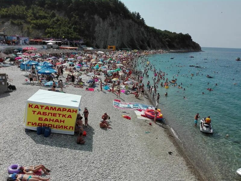 Пляжи ольгинки краснодарского края фото Центральный пляж поселка Ольгинка для отдыхающих на курортный сезон 2024 - фотог