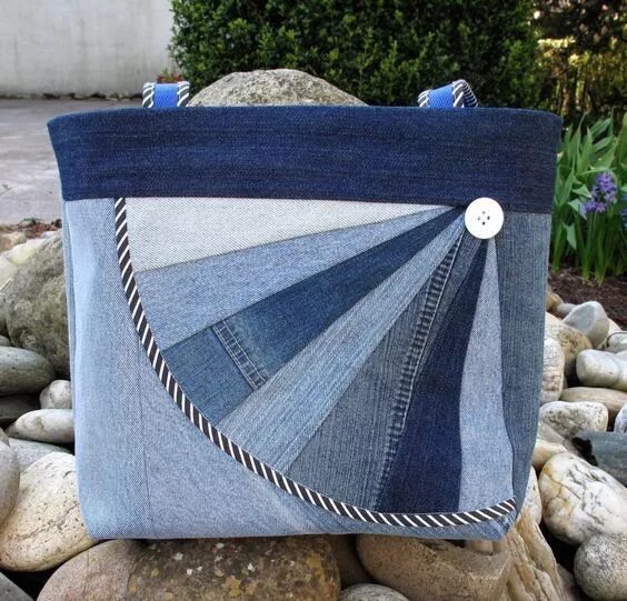 Пляжная сумка из джинс выкройка evde dikilebilecek kot canta modelleri (8) - Patchwork bags, Bag pattern, Handma