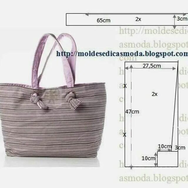 Пляжная сумка выкройка с размерами Pin de Margarita Garcia Rodriguez em Bolsos y Bolsas Padrões de jeans, Padrões d